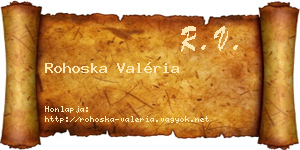 Rohoska Valéria névjegykártya